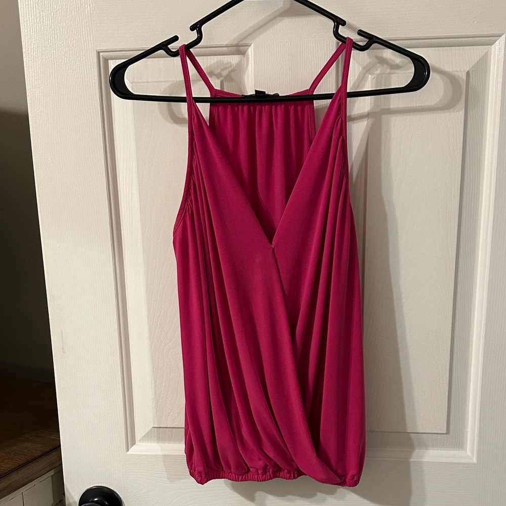 Express wrap strappy tank with elastic waist band. Size medium. Pink.